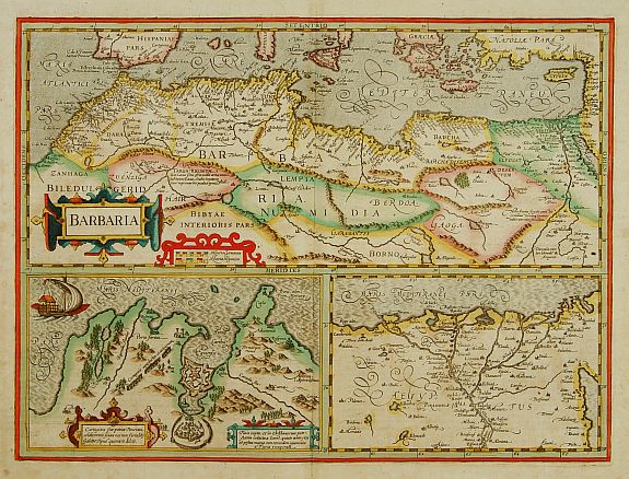 MERCATOR,G./ HONDIUS,J., BARBARIA., antique map, old maps