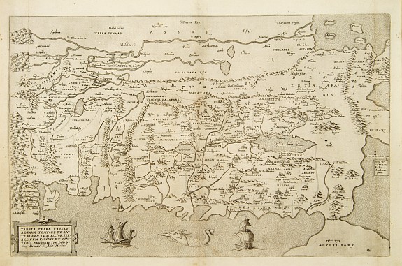 ARIAS MONTANUS,B., Tabula Terrae Canaan Abrahae tempore et ante adventum?, antique map, old maps