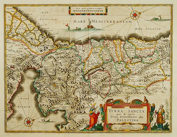 BLAEU,J., TERRA SANCTA quae in Sacris Terra Promissionis?, antique map, old maps