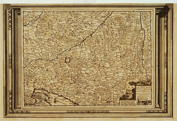 AA, P. van der, La Souabe meridionale, suivant les nouvelles observations.., antique map, old maps