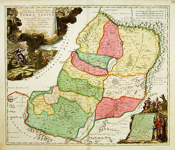HOMANN,J.B., IUDAEA seu PALAESTINA... TERRA SANCTA... IUDA et ISRAEL, antique map, old maps