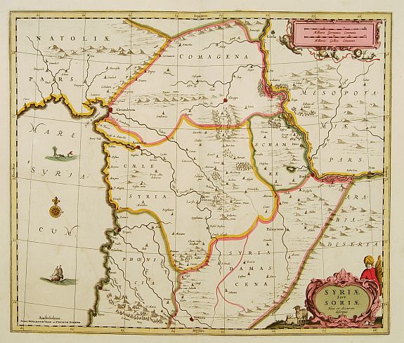 JANSSONIUS,J. / VALK,G. / SCHENK,P., Syriae sive soriae., antique map, old maps