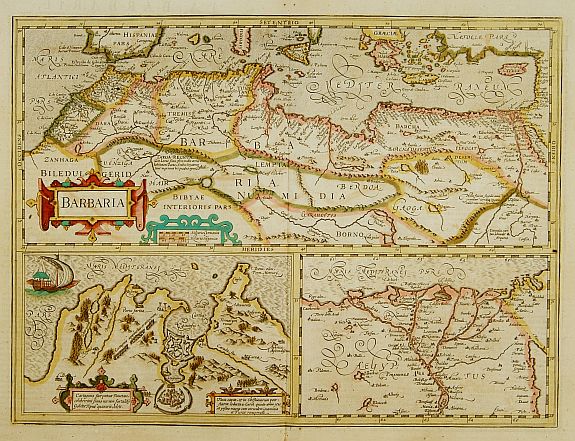 MERCATOR,G./ HONDIUS,J., BARBARIA., antique map, old maps