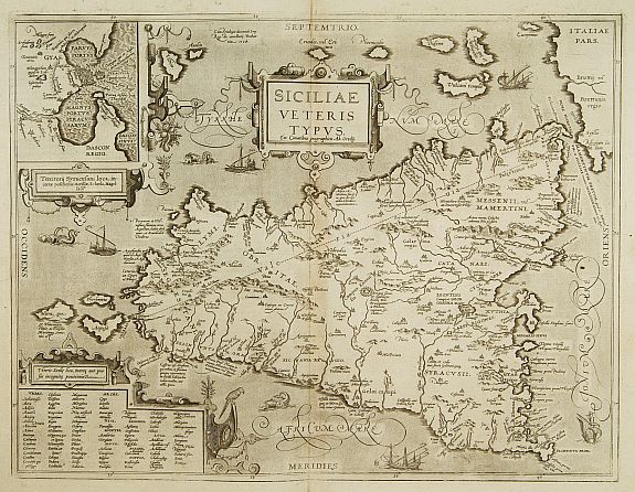 ORTELIUS,A., Siciliae Veteris Typus., antique map, old maps