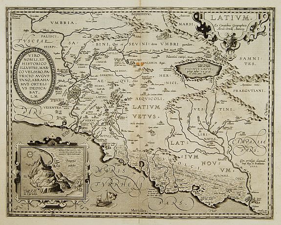 ORTELIUS,A., Latium., antique map, old maps