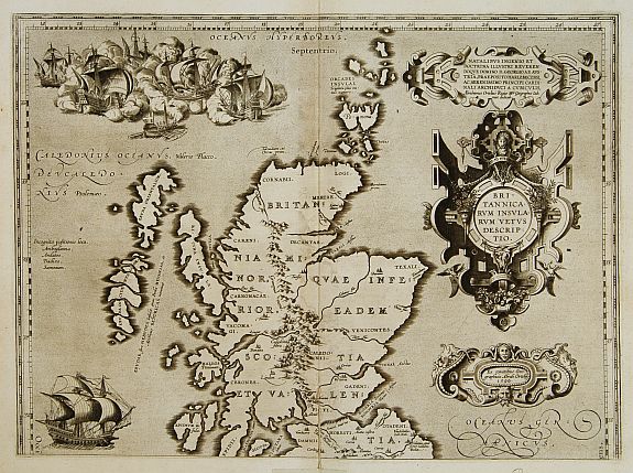 ORTELIUS,A., Britannicarum Insularum Vetus Descriptio., antique map, old maps