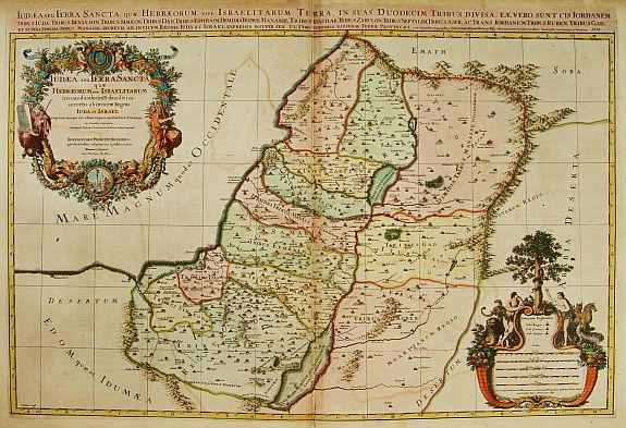 SANSON,N./JAILLOT, H., Iudaea seu Terra Sancta quae Hebraeorum.., antique map, old maps