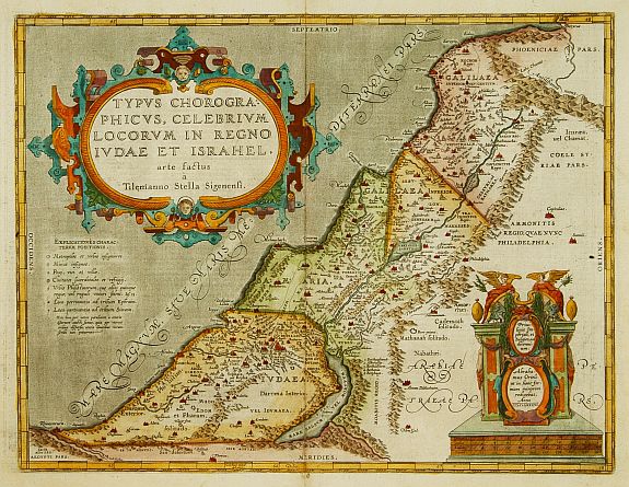 ORTELIUS,A., Typus chorographicus, celebrium locoum in regno Judae et.., antique map, old maps