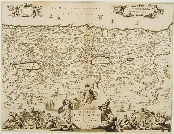 ELZEVIER, I., Le Païs de Canaan traversé par notre Seigneur.., antique map, old maps