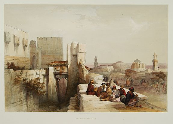 ROBERTS,D., Citadel of Jerusalem., antique map, old maps