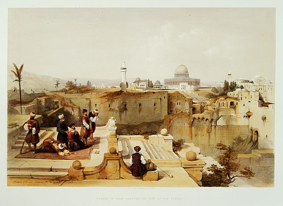 ROBERTS,D., Mosque of Omar showing the site of the Temple., antique map, old maps