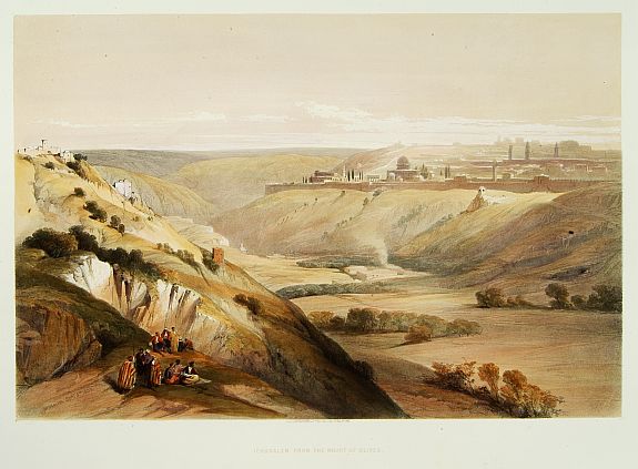 ROBERTS,D., Jerusalem from the mount of Olives., antique map, old maps