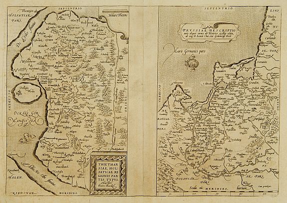ORTELIUS,A., Thietmarsiae, Holsaticae regionis partis typus., antique map, old maps