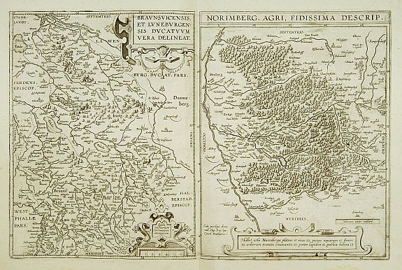 ORTELIUS,A., Braunsvicensis et Luneburgensis Ducatuum., antique map, old maps