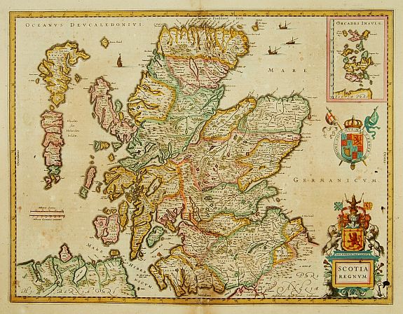 JANSSONIUS,J., Scotia Regnum., antique map, old maps