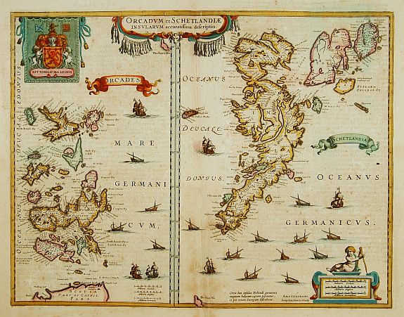 HONDIUS,H., Orcadum et Schetlandiae insularum.., antique map, old maps