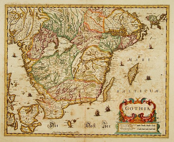 HONDIUS,H., Gothia., antique map, old maps