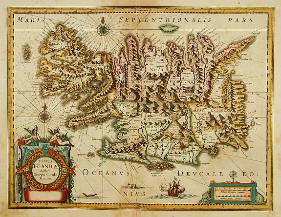 HONDIUS, H., Tabula Islandiae.., antique map, old maps