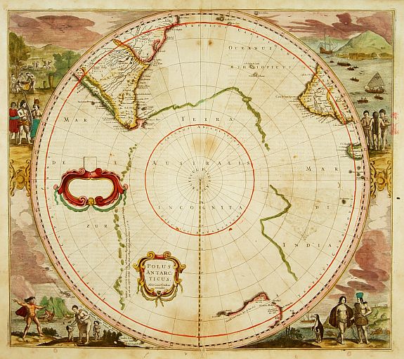 HONDIUS, H., POLUS ANTARCTICUS., antique map, old maps
