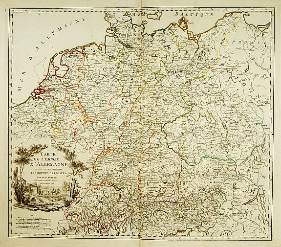 ROBERT DE VAUGONDY,G., Partie Septentrionale du Cercle d'Autriche..., antique map, old maps