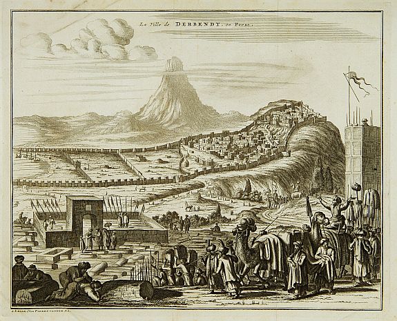 AA, P. van der, La ville de Derbendt, en Perse., antique map, old maps