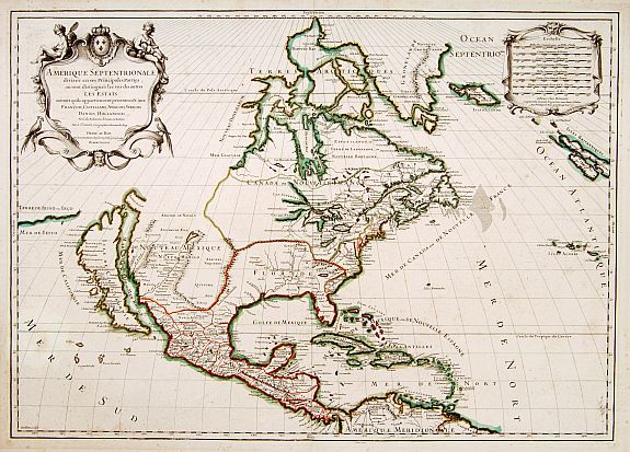 JAILLOT, A.H., Amérique septentrionale divisée en ses principales parties.., antique map, old maps