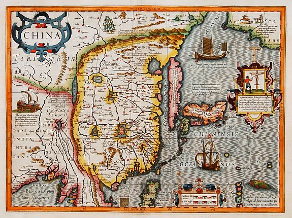 MERCATOR,G./ HONDIUS,J., China., antique map, old maps