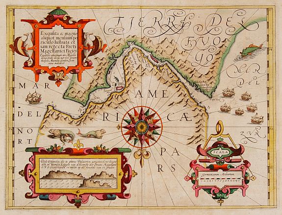 MERCATOR,G./ HONDIUS,J., Exquisita & magno aliquot.. Freti Magellanici.., antique map, old maps