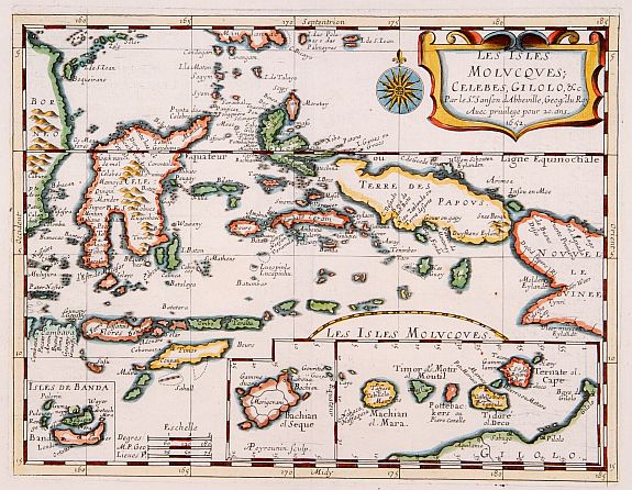 SANSON,N., Les Isles Molucques, Celebes, Gilolo & c., antique map, old maps
