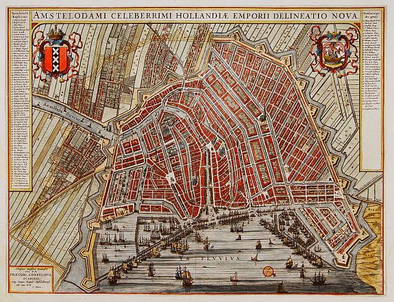 BLAEU,J., Amstelodami Celeberrimi Hollandiae Emporii delineatio nova., antique map, old maps