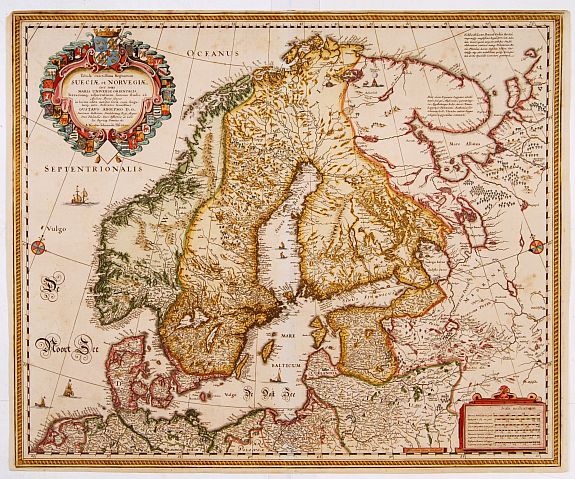 VISSCHER,N.J. (Piscatore), Tabula exactissima Regnorum Sueciae et Norvegiae.., antique map, old maps