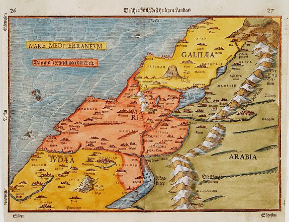 BÜNTING,H., Beschreibung des Heiligen Landes., antique map, old maps