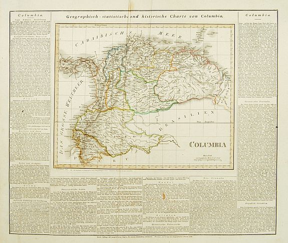 WEIMAR GEOGRAPHISCHER INSTITUT/ Carey & Lea., Columbia., antique map, old maps
