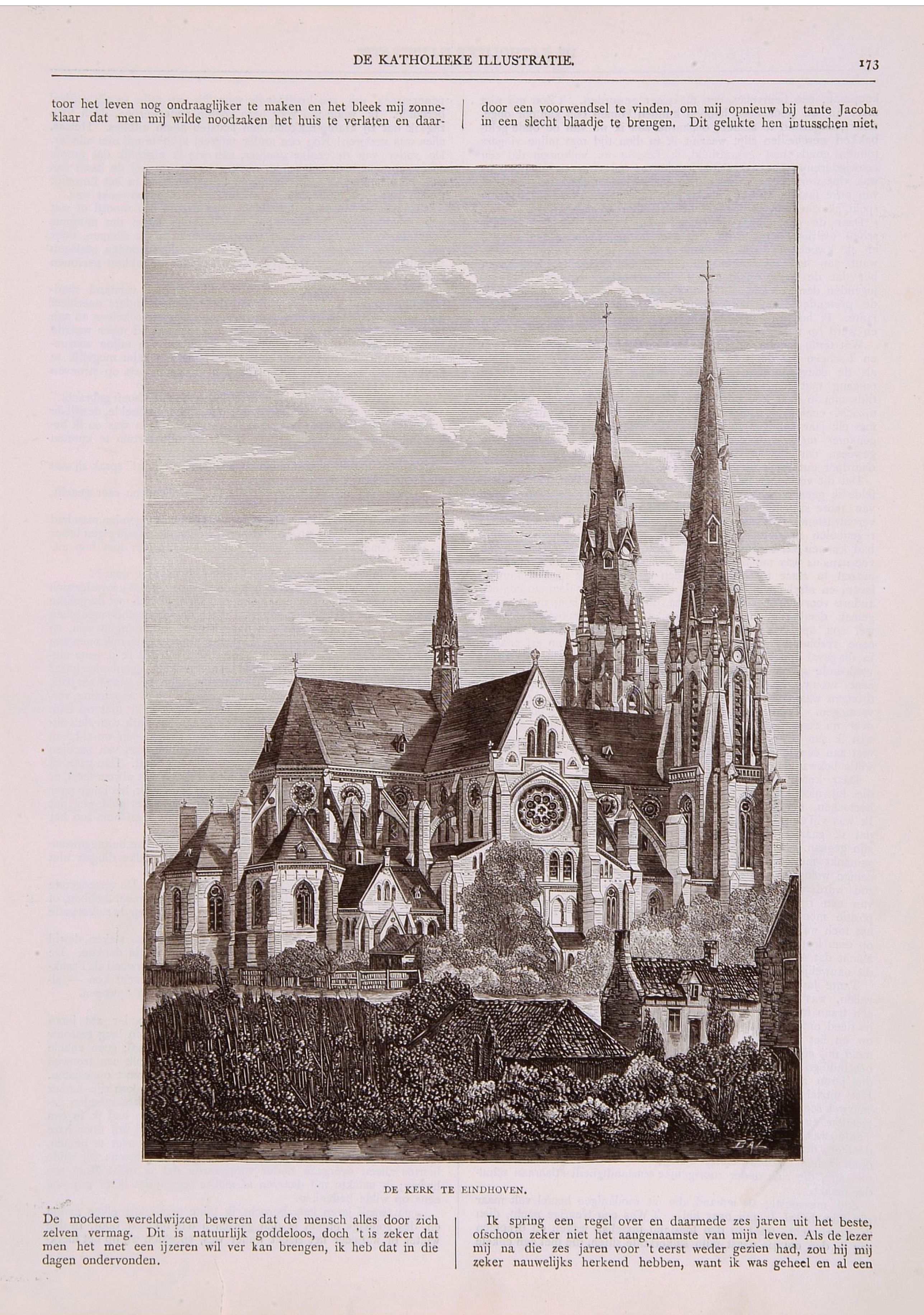 BAL, H., Sint Catharinakerk te Eindhoven, antique map, old maps