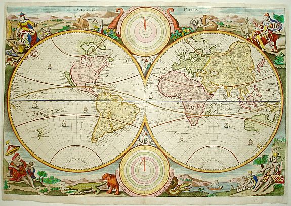 STOOPENDAAL,D., Werelt Caert., antique map, old maps