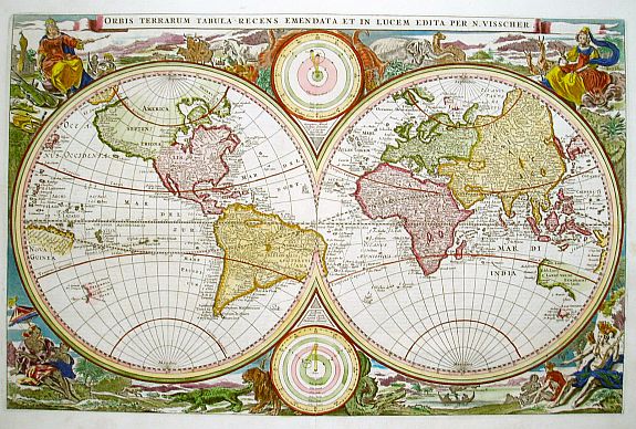 VISSCHER,N., Orbis Terrarum Tabula.., antique map, old maps