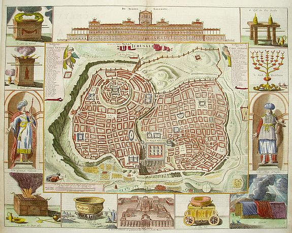 STOOPENDAAL, Ierusalem, antique map, old maps