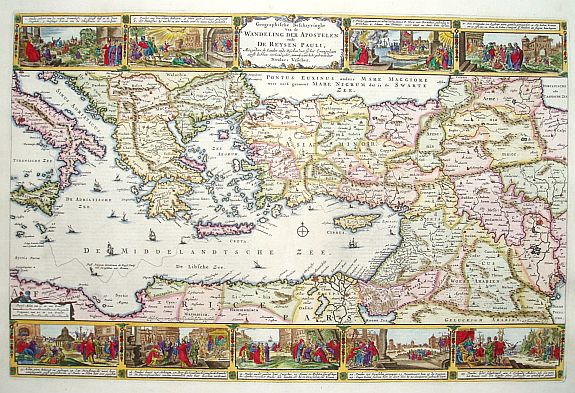 VISSCHER,N., Geographifche Beschryvinghe van de Wandeling.., antique map, old maps