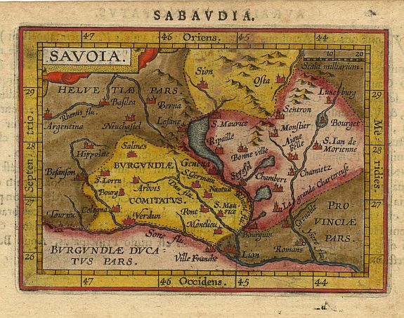 ORTELIUS,A./COIGNET.M., Savoia., antique map, old maps