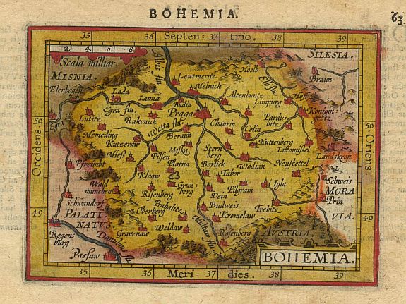 ORTELIUS,A./COIGNET.M., Bohemia., antique map, old maps