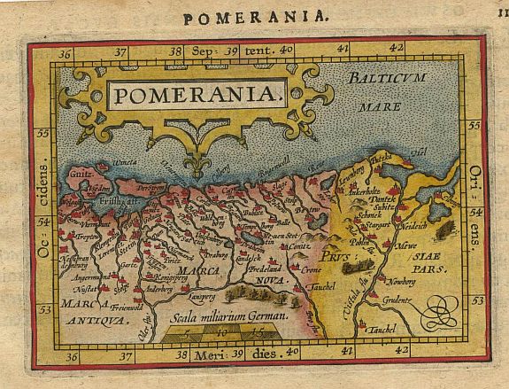 ORTELIUS,A./COIGNET.M., Pomerania., antique map, old maps