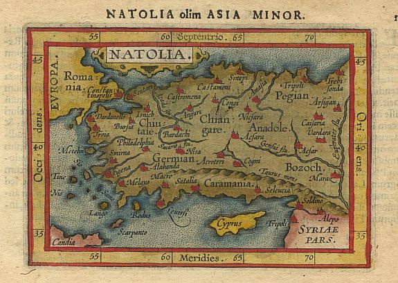 ORTELIUS,A./COIGNET.M., Natolia., antique map, old maps