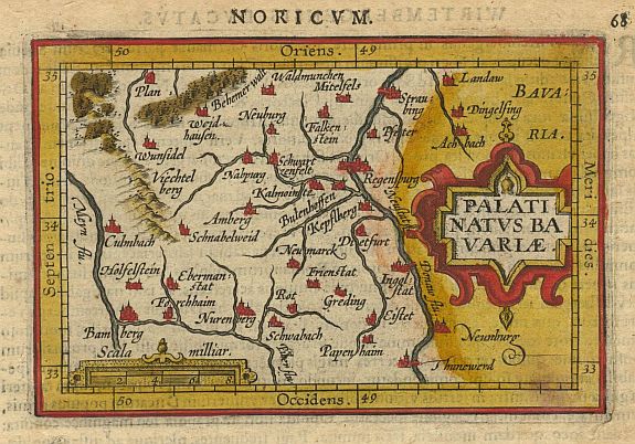 ORTELIUS,A./COIGNET.M., Palatinatus Bavariae., antique map, old maps