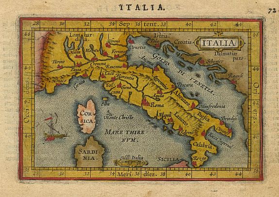 ORTELIUS,A./COIGNET.M., Italia., antique map, old maps