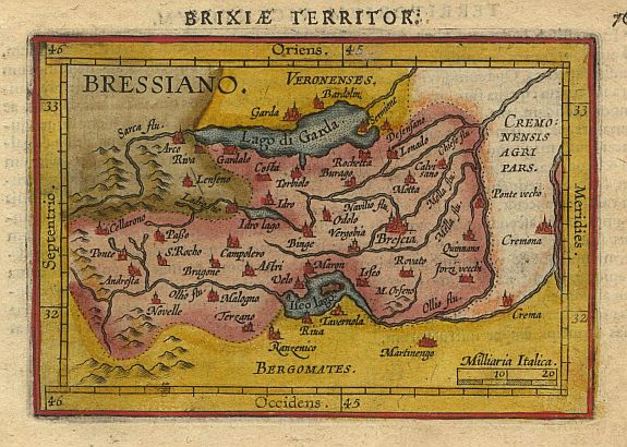 ORTELIUS,A./COIGNET.M., Bressiano., antique map, old maps