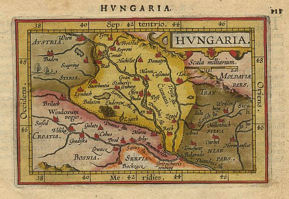ORTELIUS,A./COIGNET.M., Hungaria., antique map, old maps
