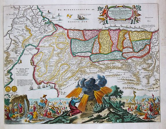 STOOPENDAAL, B., Perigrinatie ofte Veertich-jarige Reyse der Kinderen Israels., antique map, old maps
