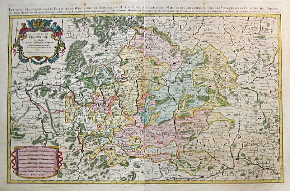 JAILLOT, A.-H., Le Cercle de Franconia. A Paris, 1696., antique map, old maps