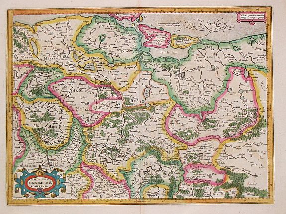 MERCATOR, G. / J. HONDIUS., MARCA BRANDEBURGENSIS & POMERANIA., antique map, old maps