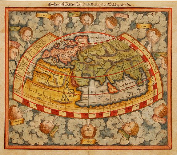 MÜNSTER,S., Ptolemaisch general Tafel begreiffend.. halbe kugel.., antique map, old maps
